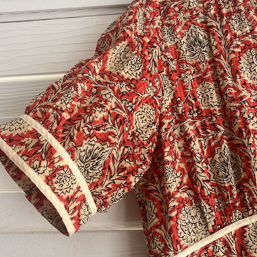 ba&sh Red and Gold Patterned Dress - Picture 5 of 14